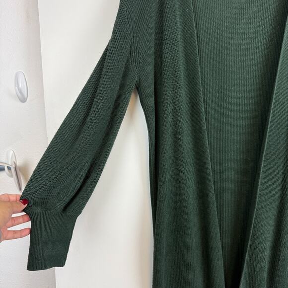 Free People Beach Long Duster Knit Cardigan Sweater Green - M - Picture 3 of 10